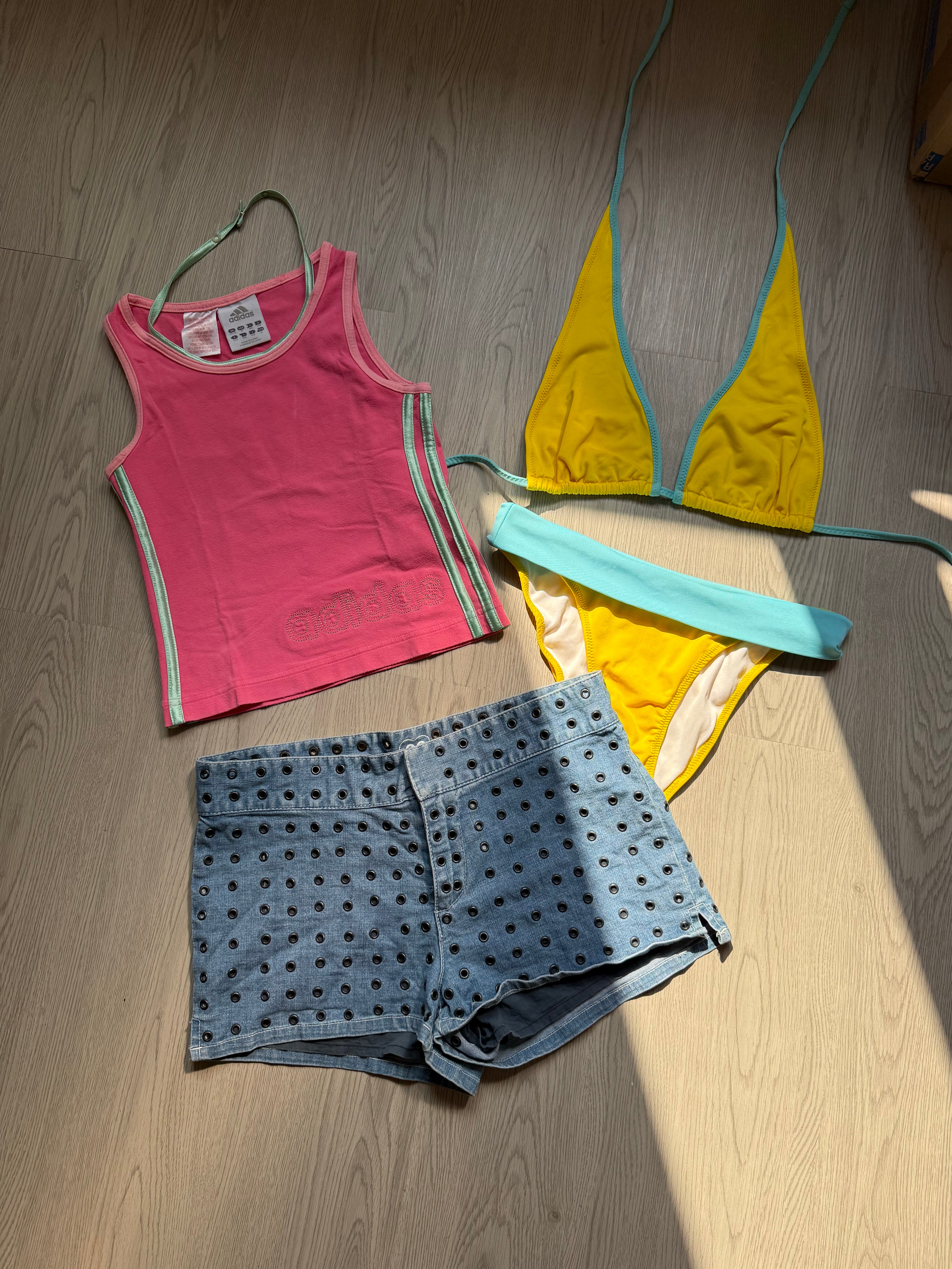 Yellow low rise bikini set (S)