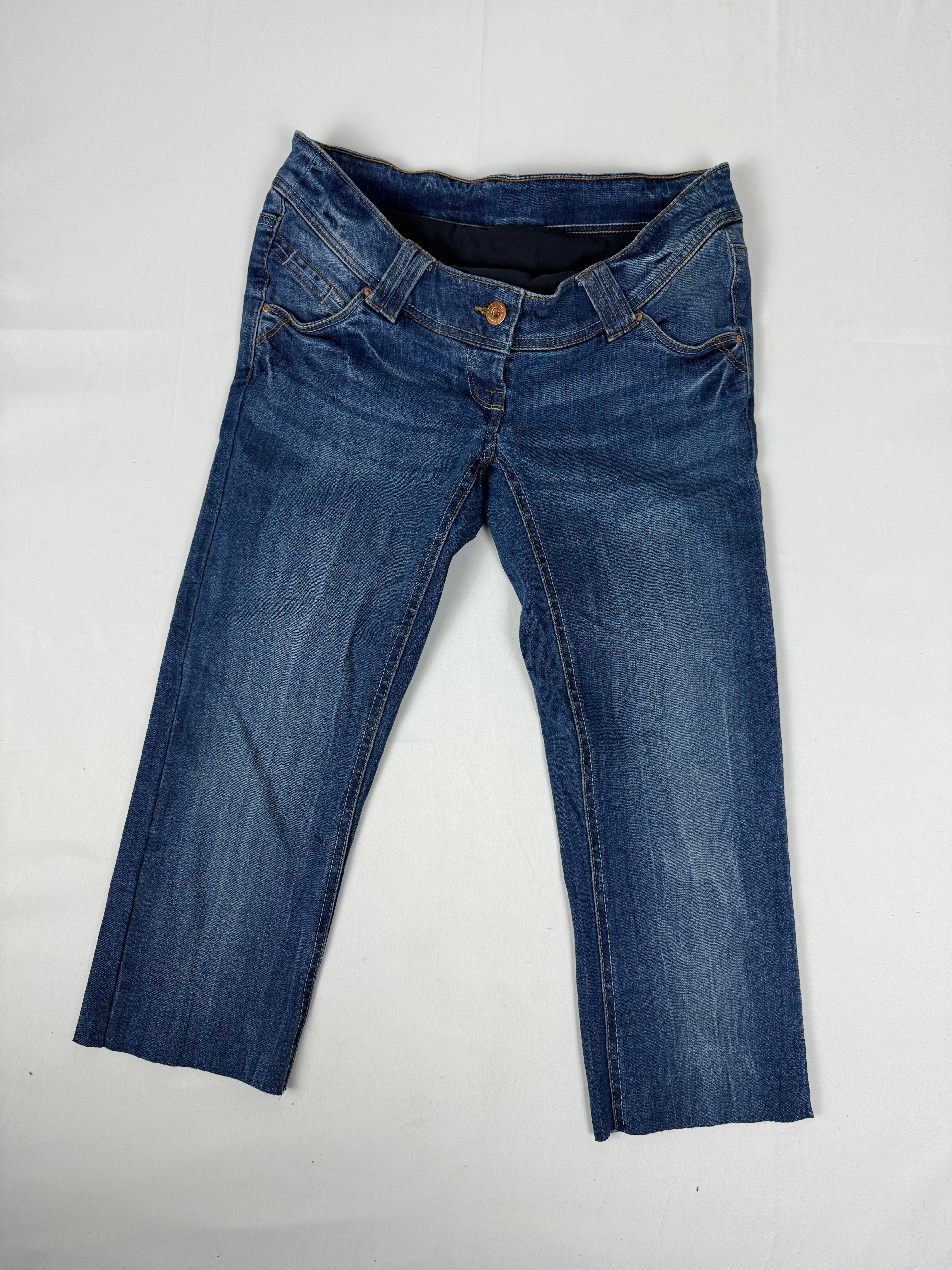 Blue denim low rise capri pants (S/M)