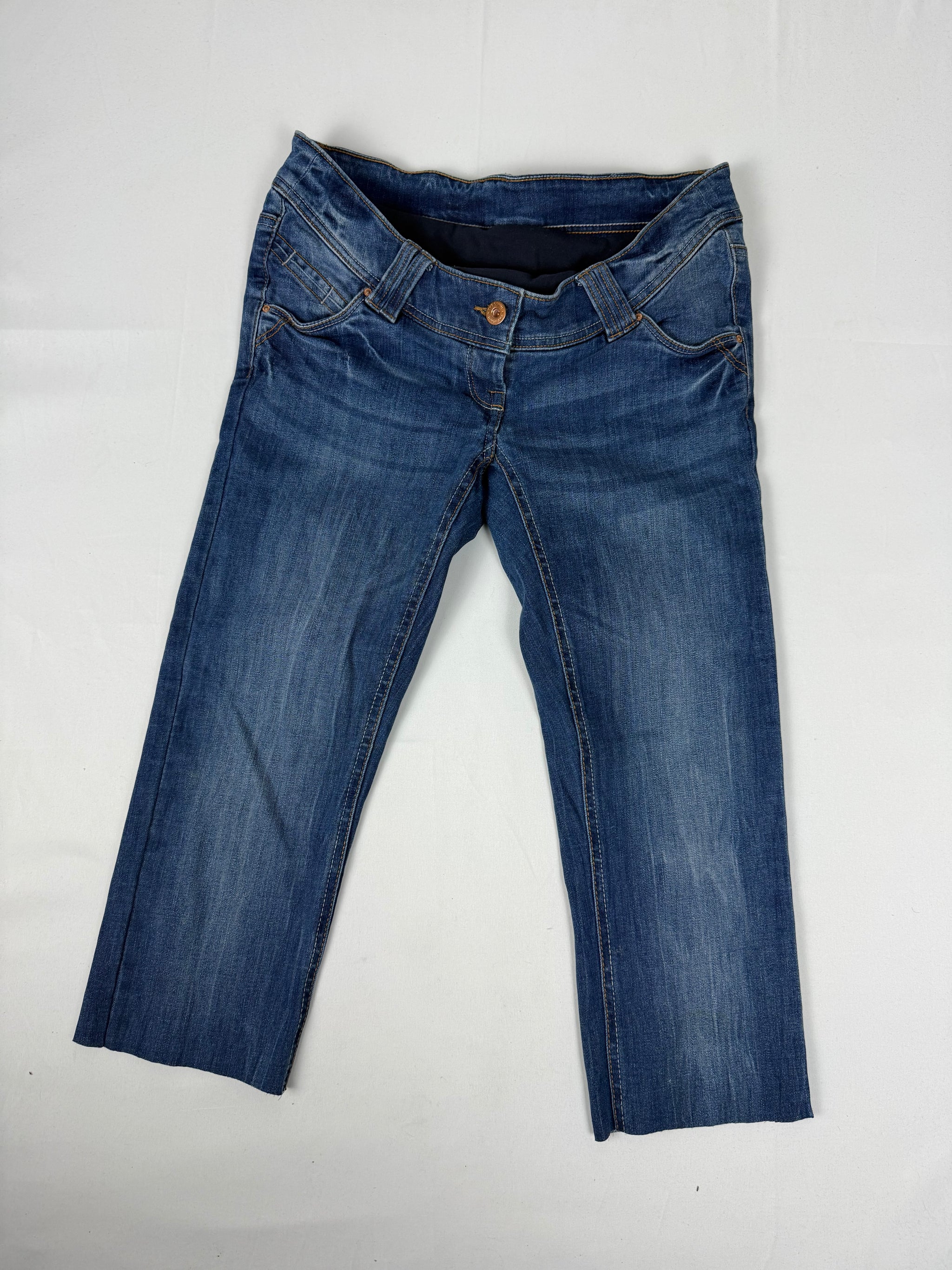 Blue denim low rise capri pants (S/M)