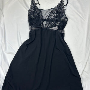 Black lace babydoll mini dress (S/M)