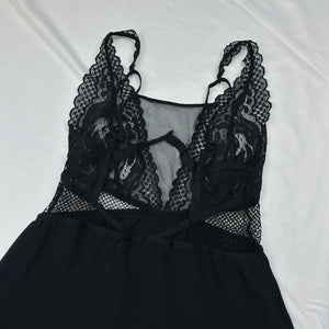 Black lace babydoll mini dress (S/M)