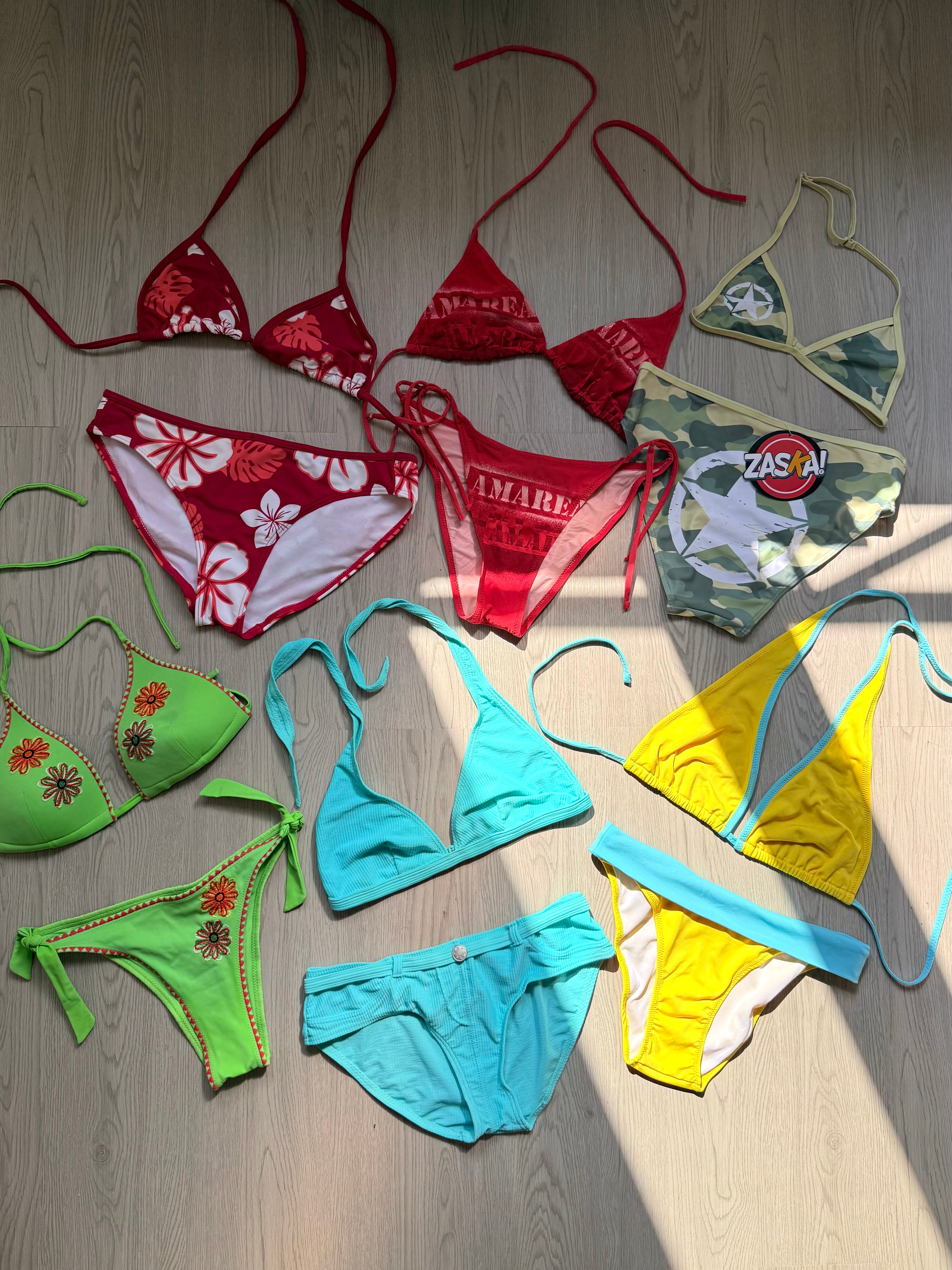 Yellow low rise bikini set (S)