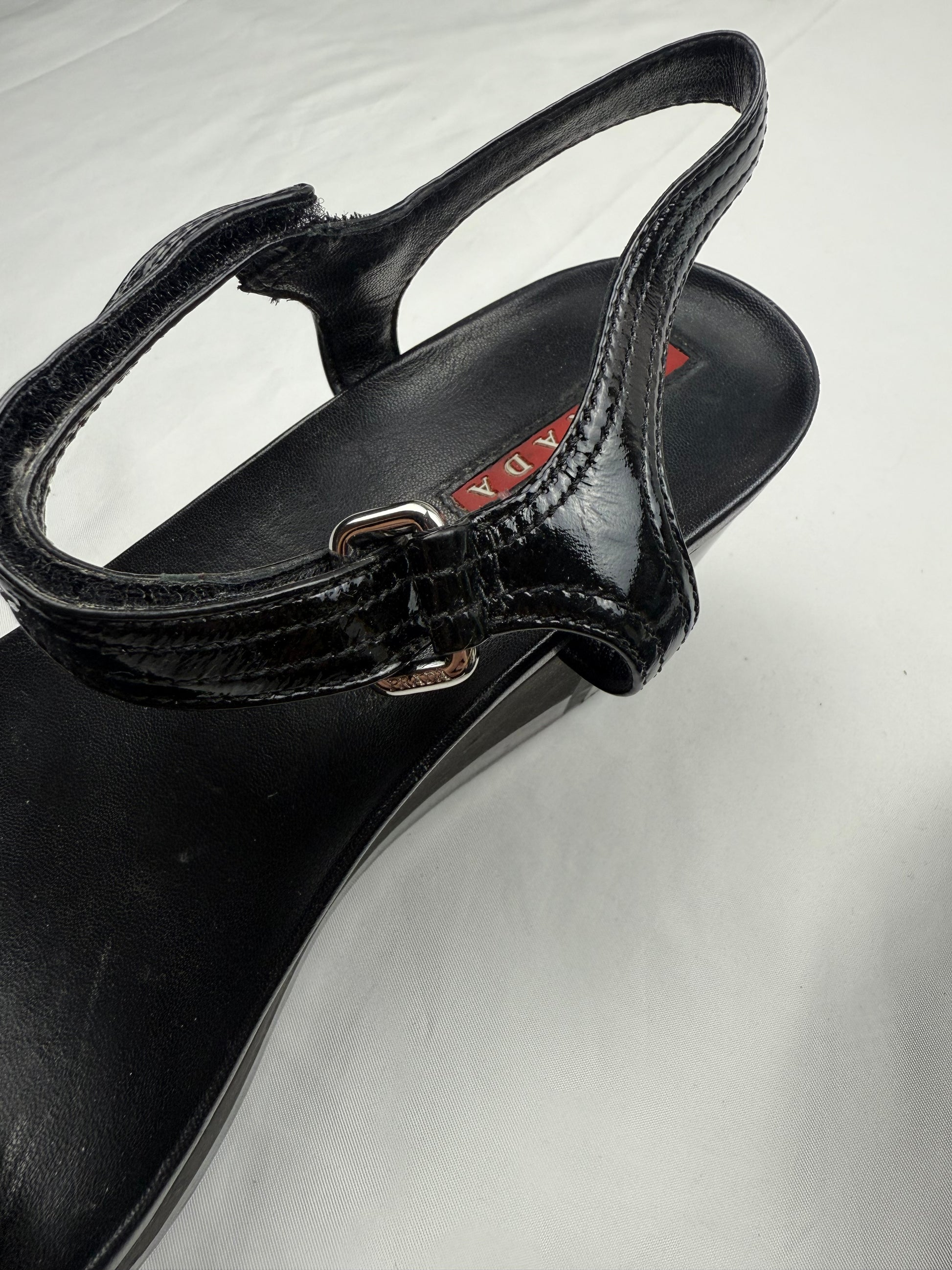 Black platform summer sandals (39)