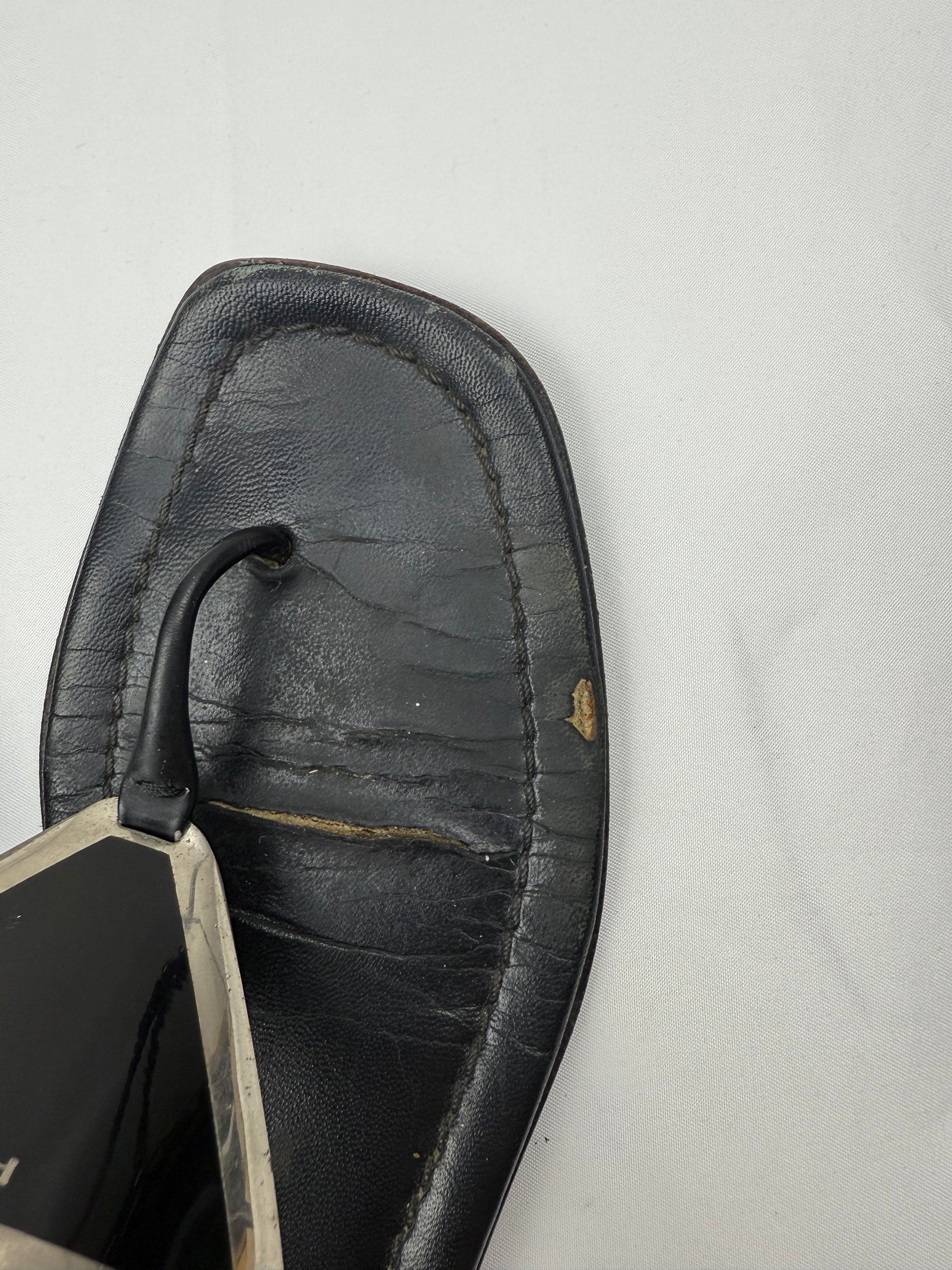 Black buckle summer sandals shoes (36)