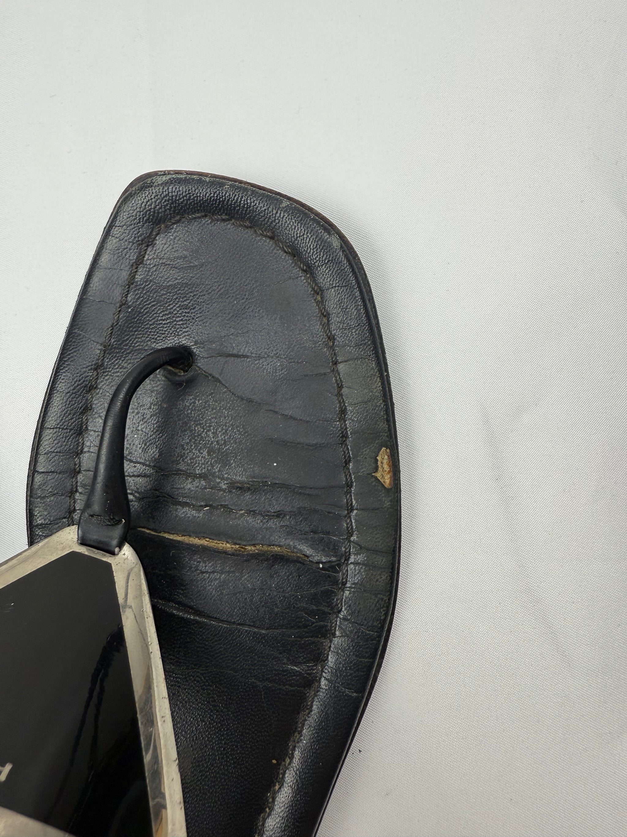 Black buckle summer sandals shoes (36)