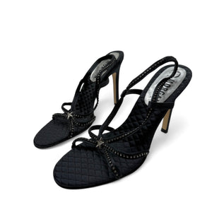 Black seashell heels mules (39)