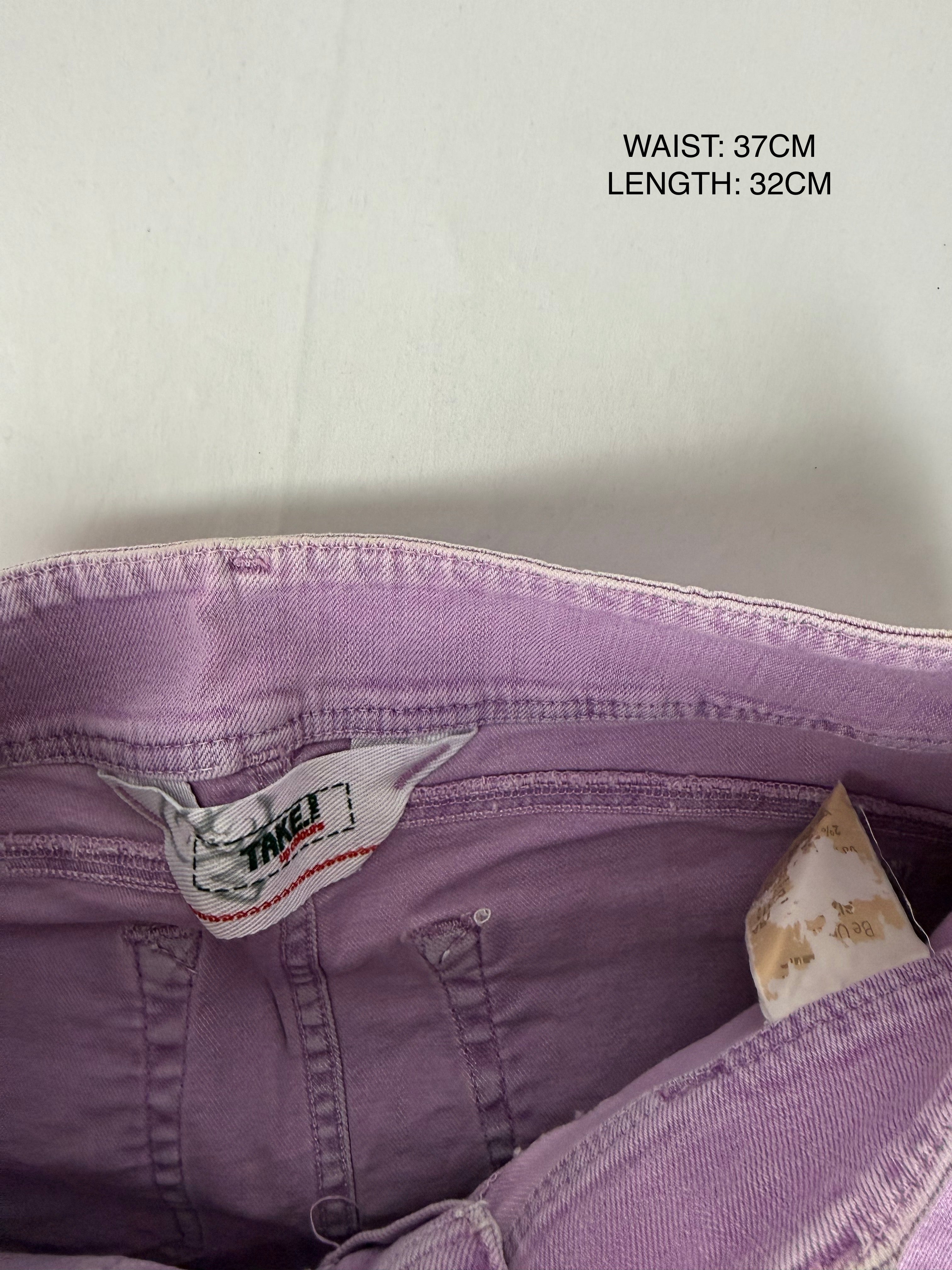 Lilac denim low rise mini skirt (S)