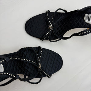 Black seashell heels mules (39)