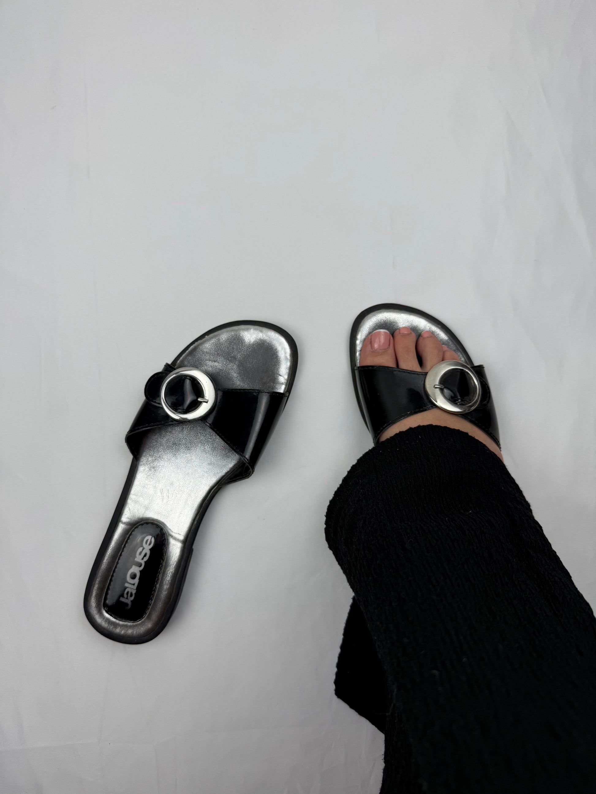 Black summer sandals shoes (39)