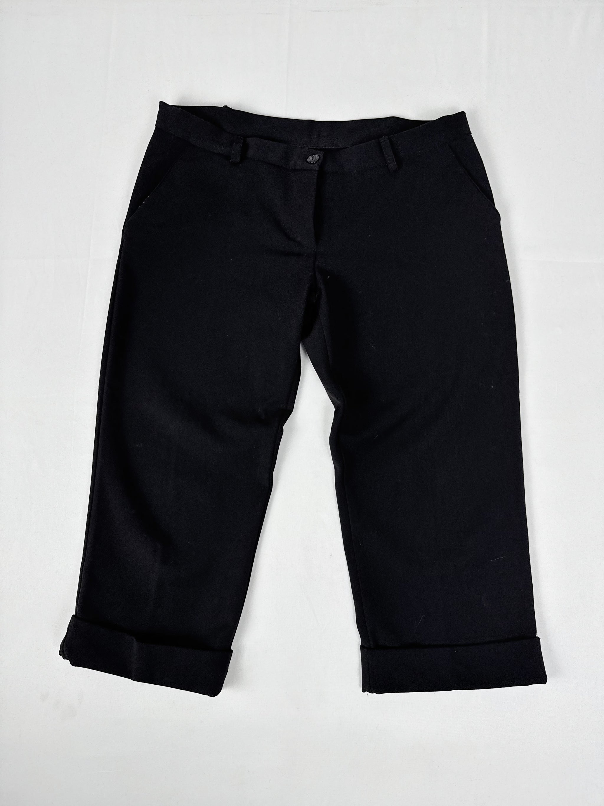 Black office low waist capri pants (M)