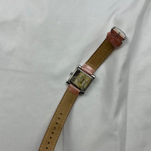 Vintage stainless steel silver pink jewelry watch