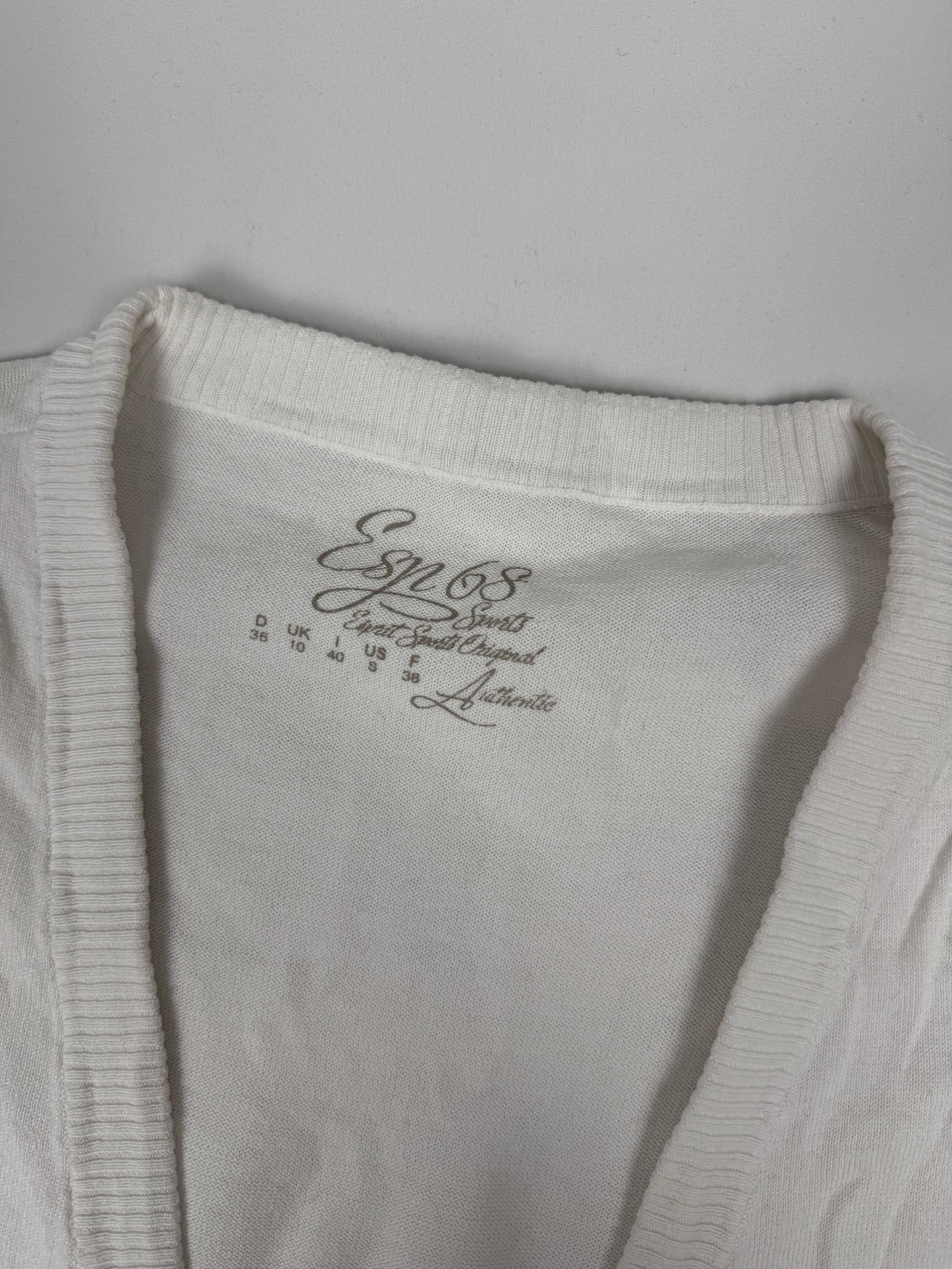 White 100% cotton zip up jumper (M)