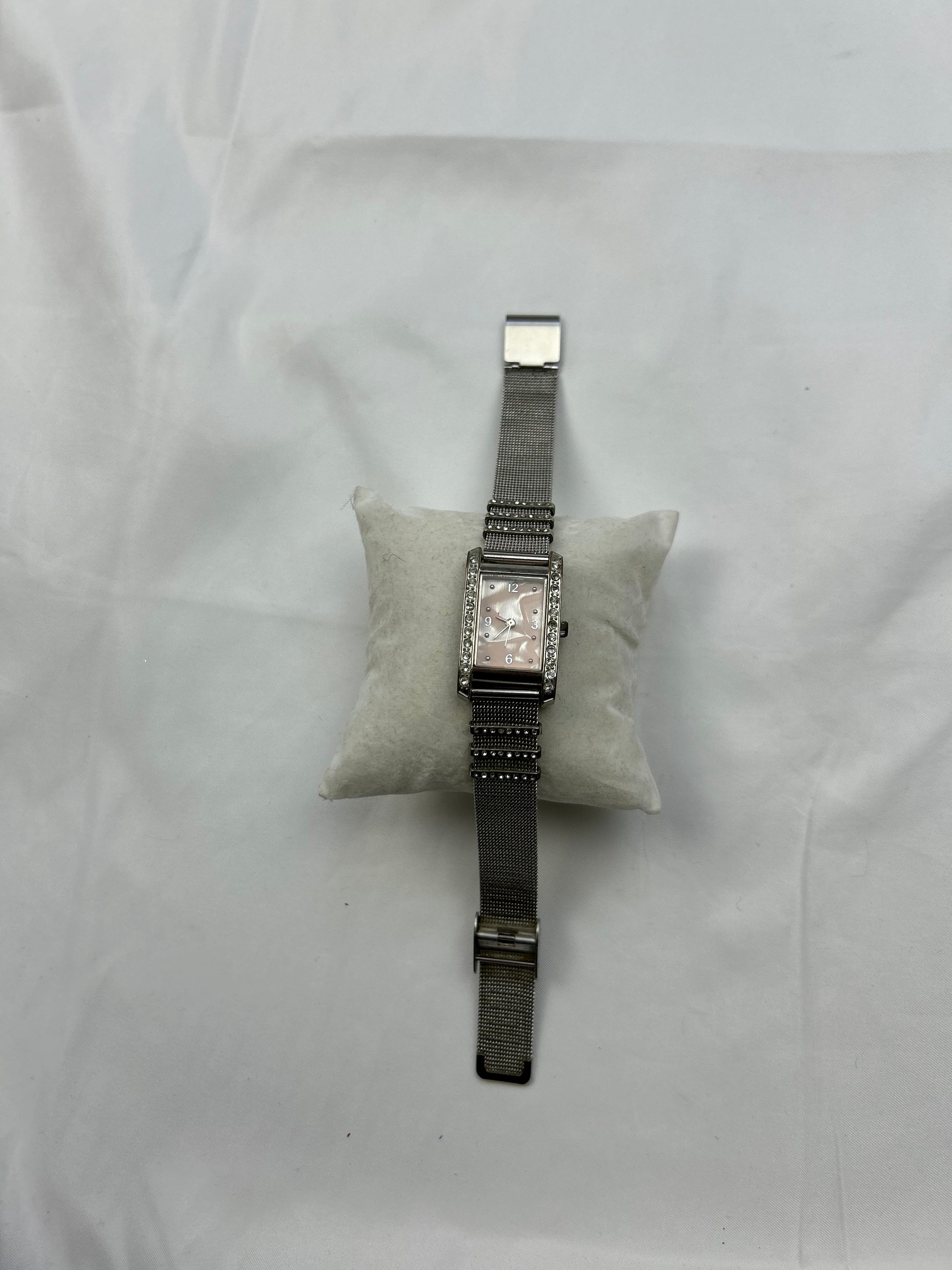 Vintage stainless steel silver jewelry watch