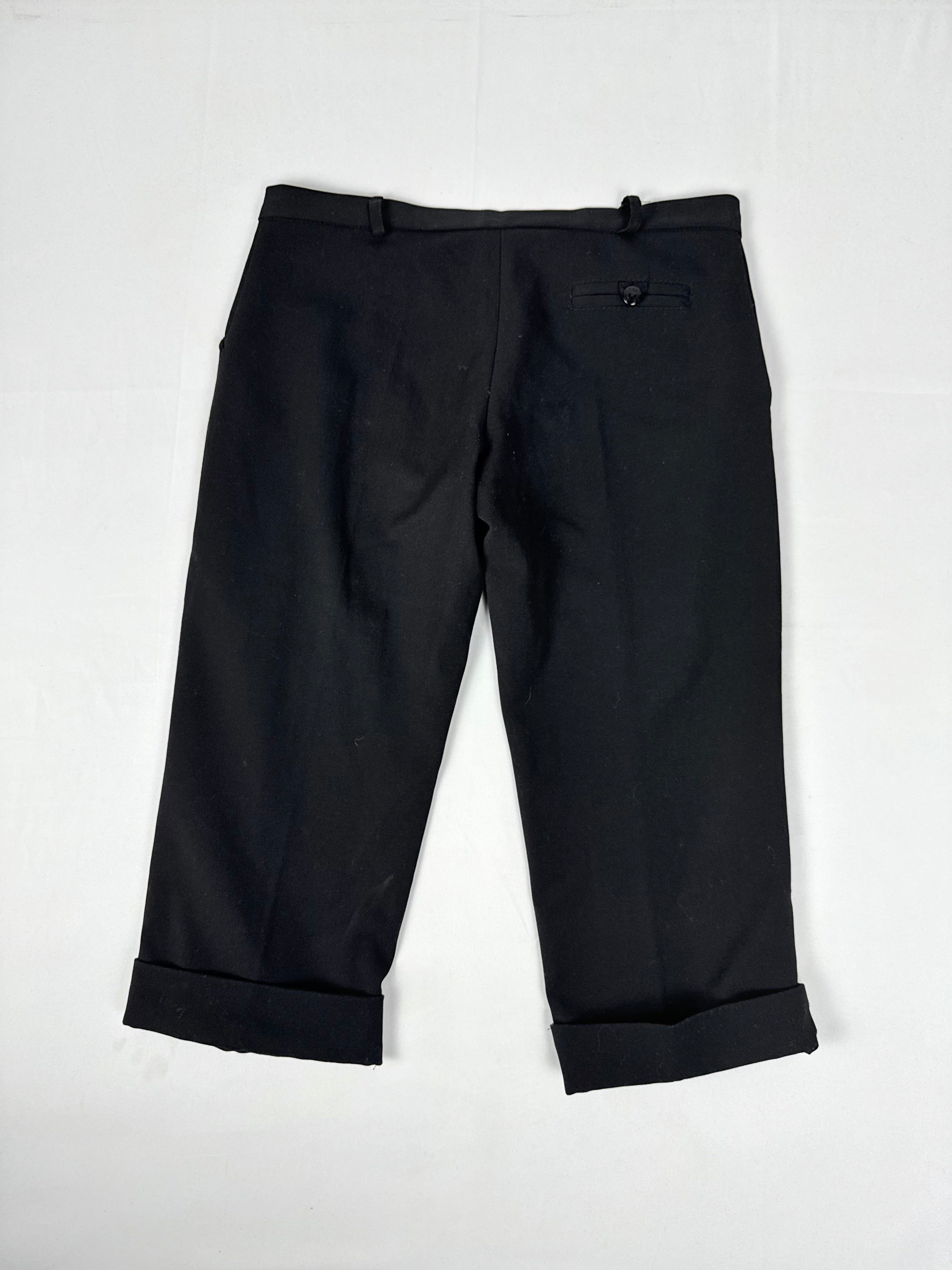 Black office low waist capri pants (M)