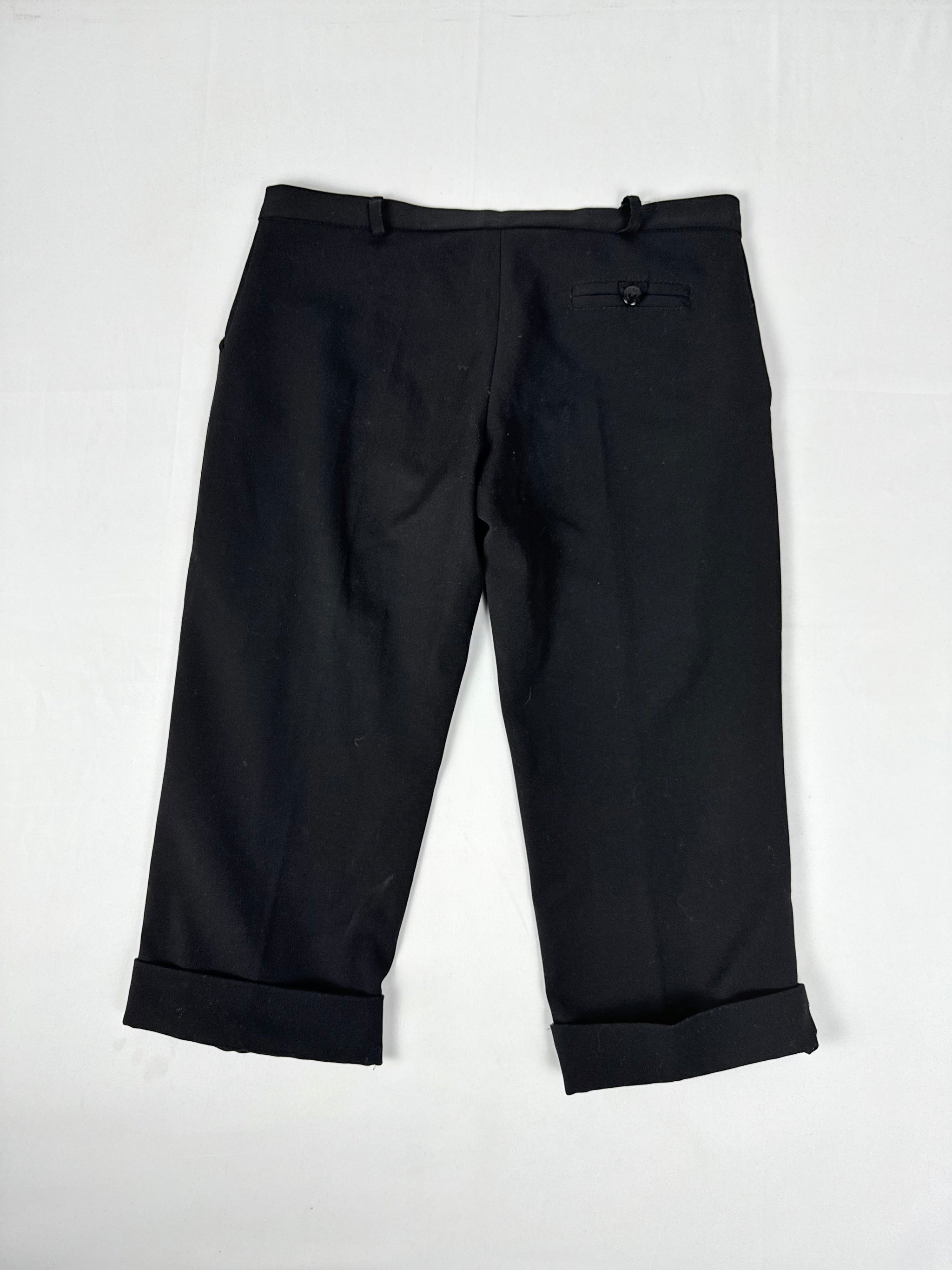 Black office low waist capri pants (M)