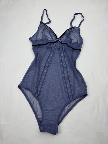 Blue mesh see trough body top (S)
