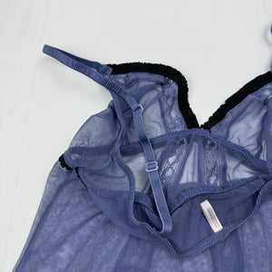 Blue mesh see trough body top (S)