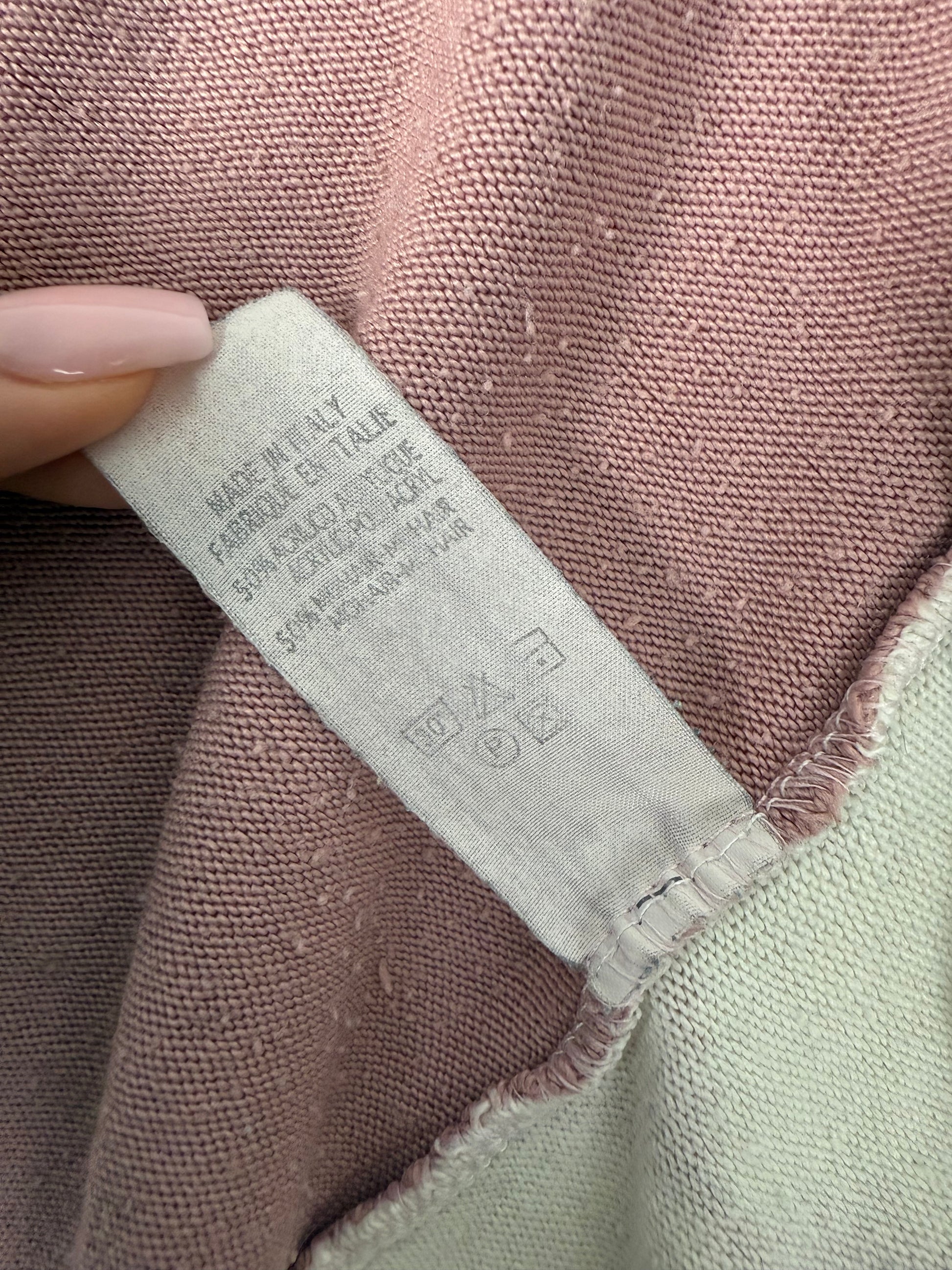 Pink tight fit tie up cardigan jumper (XS/S)