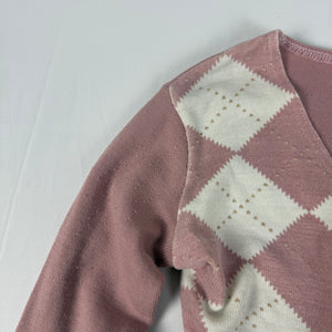 Pink tight fit tie up cardigan jumper (XS/S)