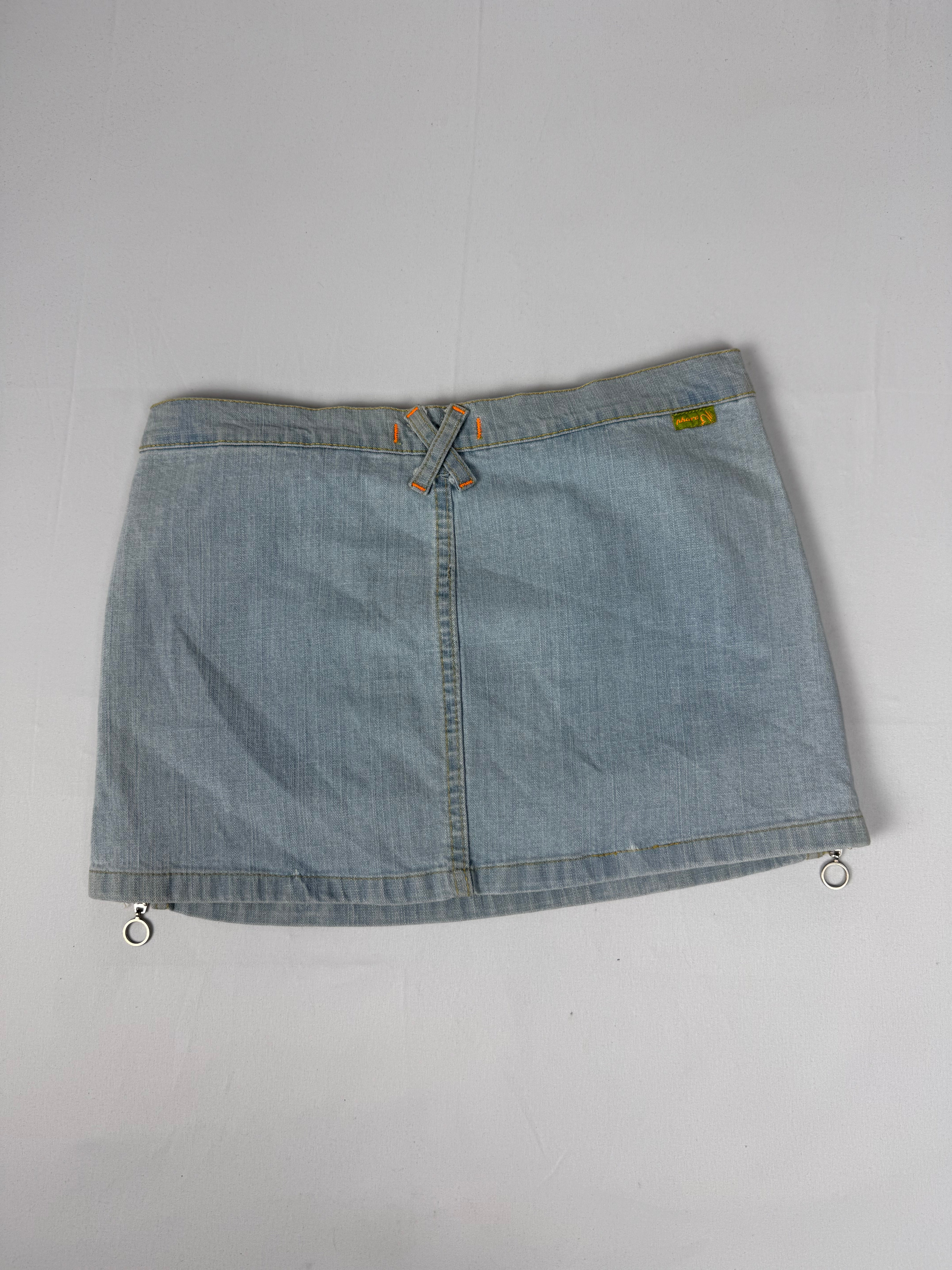 Blue denim low rise mini skirt (S/M)