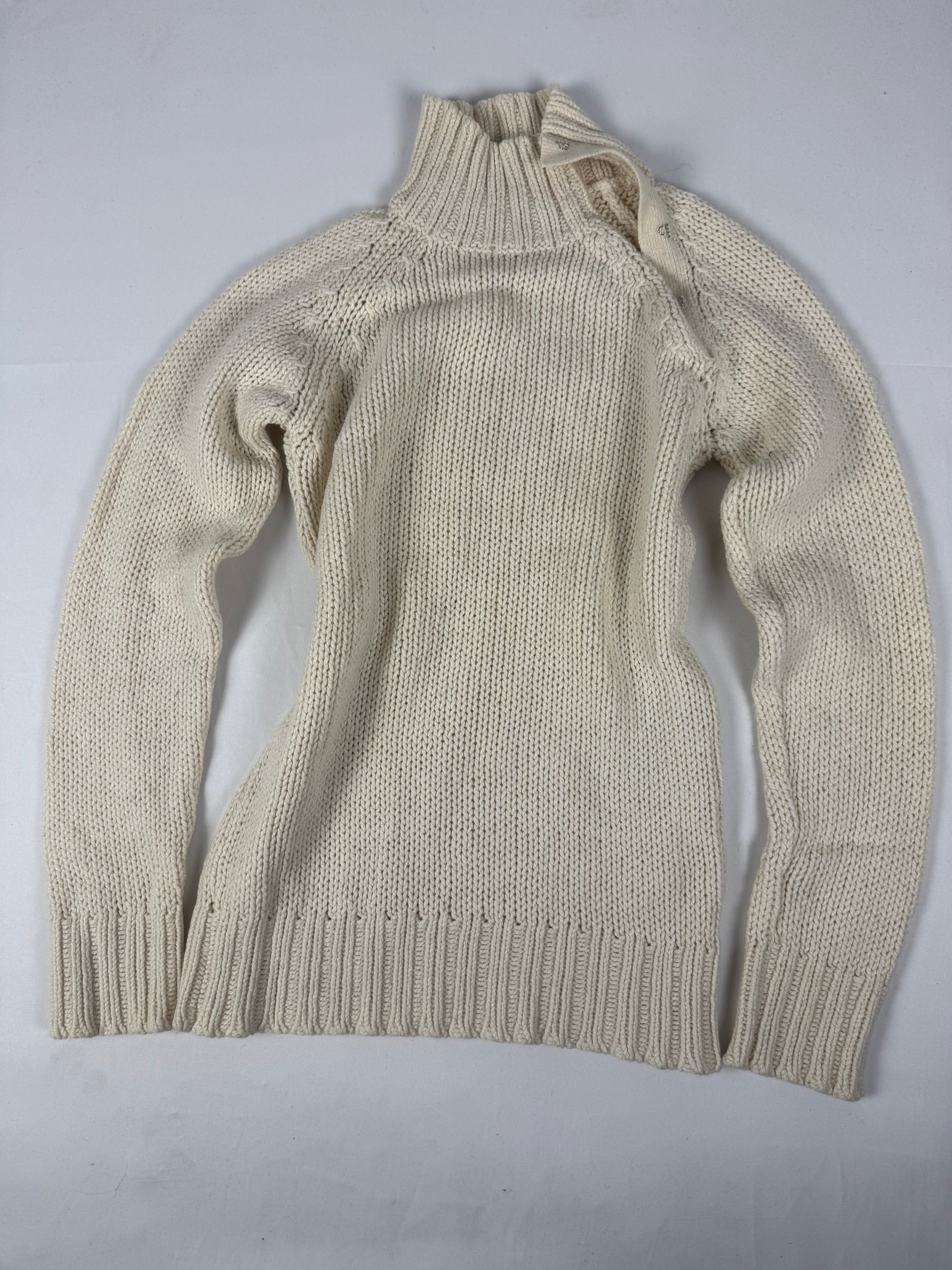 Cream wool & cotton turtleneck jumper (M/L)