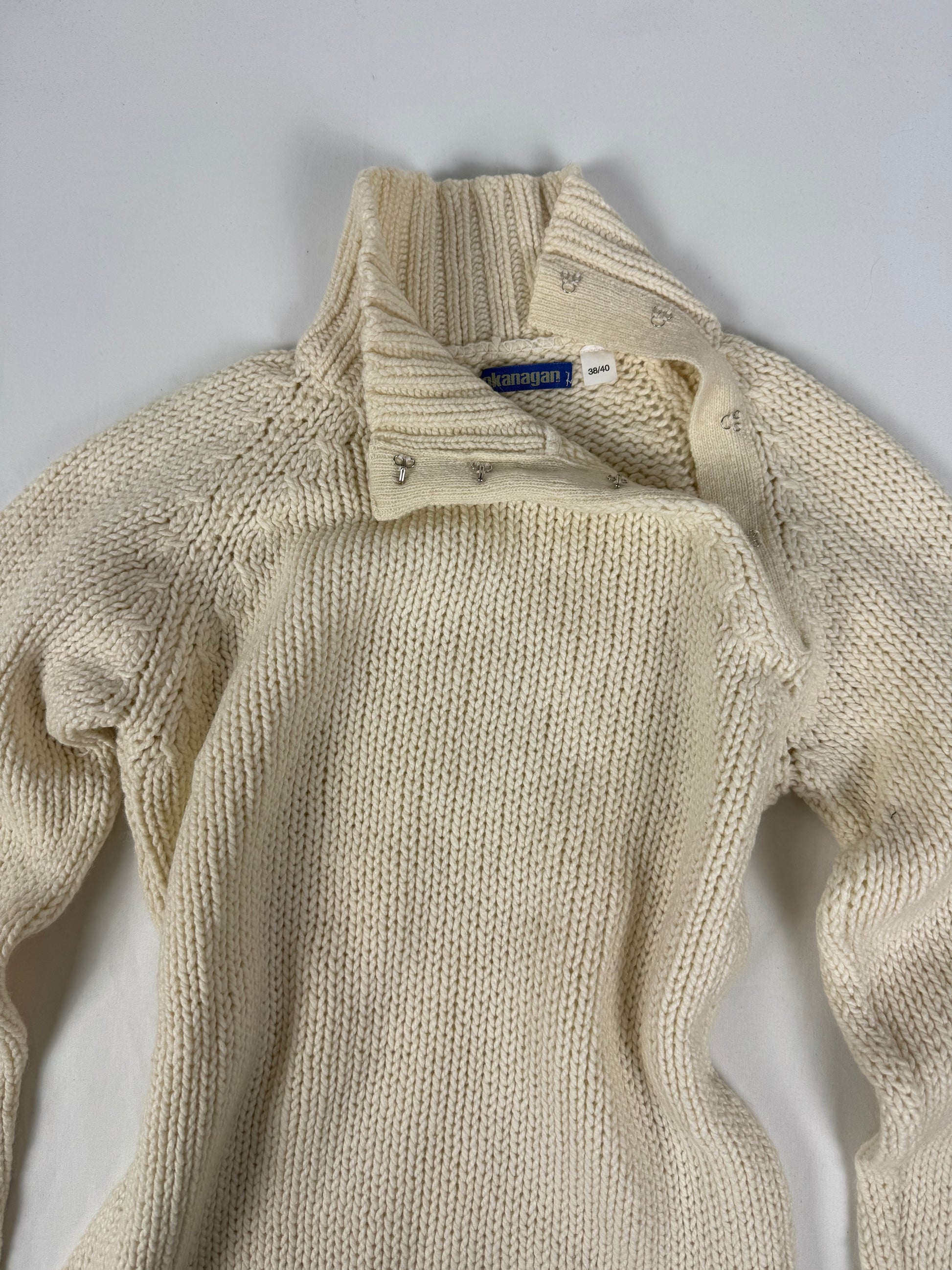 Cream wool & cotton turtleneck jumper (M/L)
