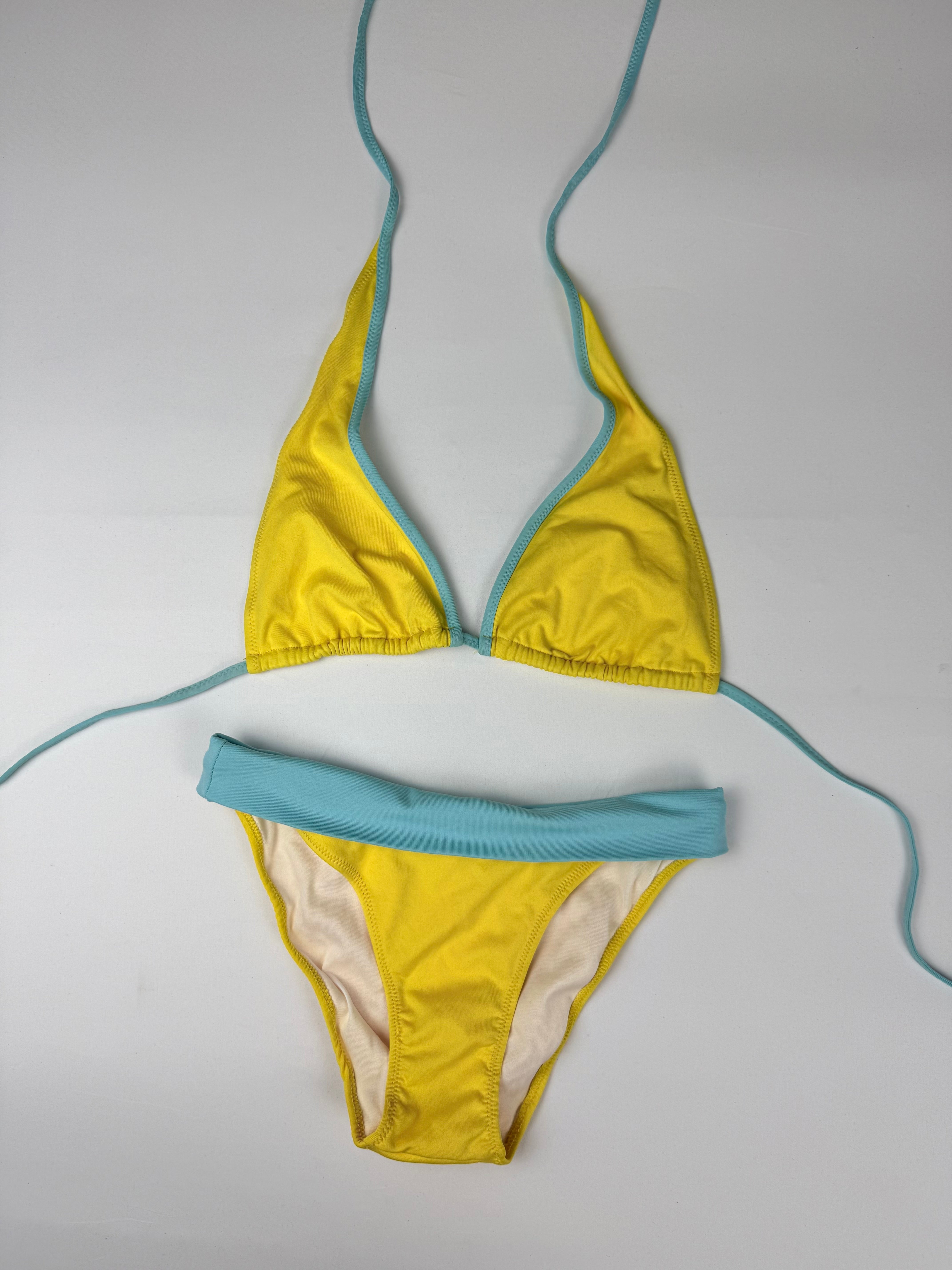 Yellow low rise bikini set (S)