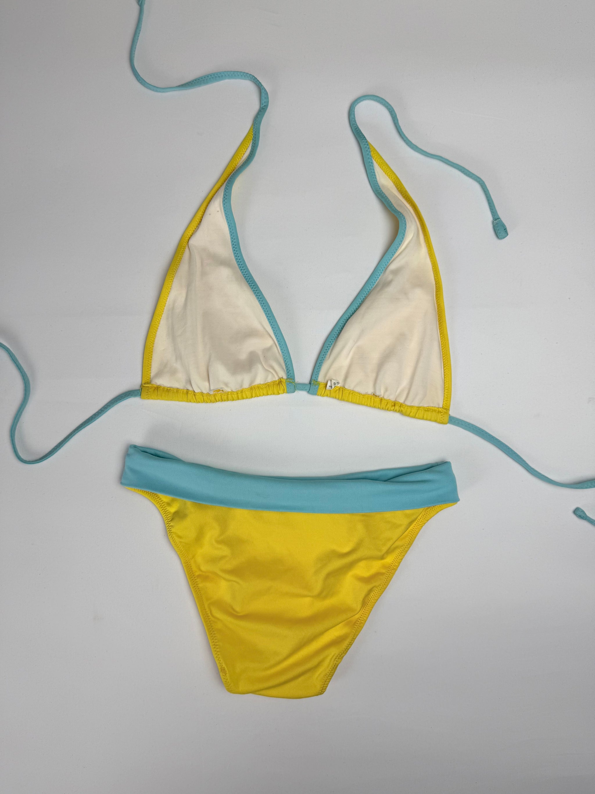 Yellow low rise bikini set (S)
