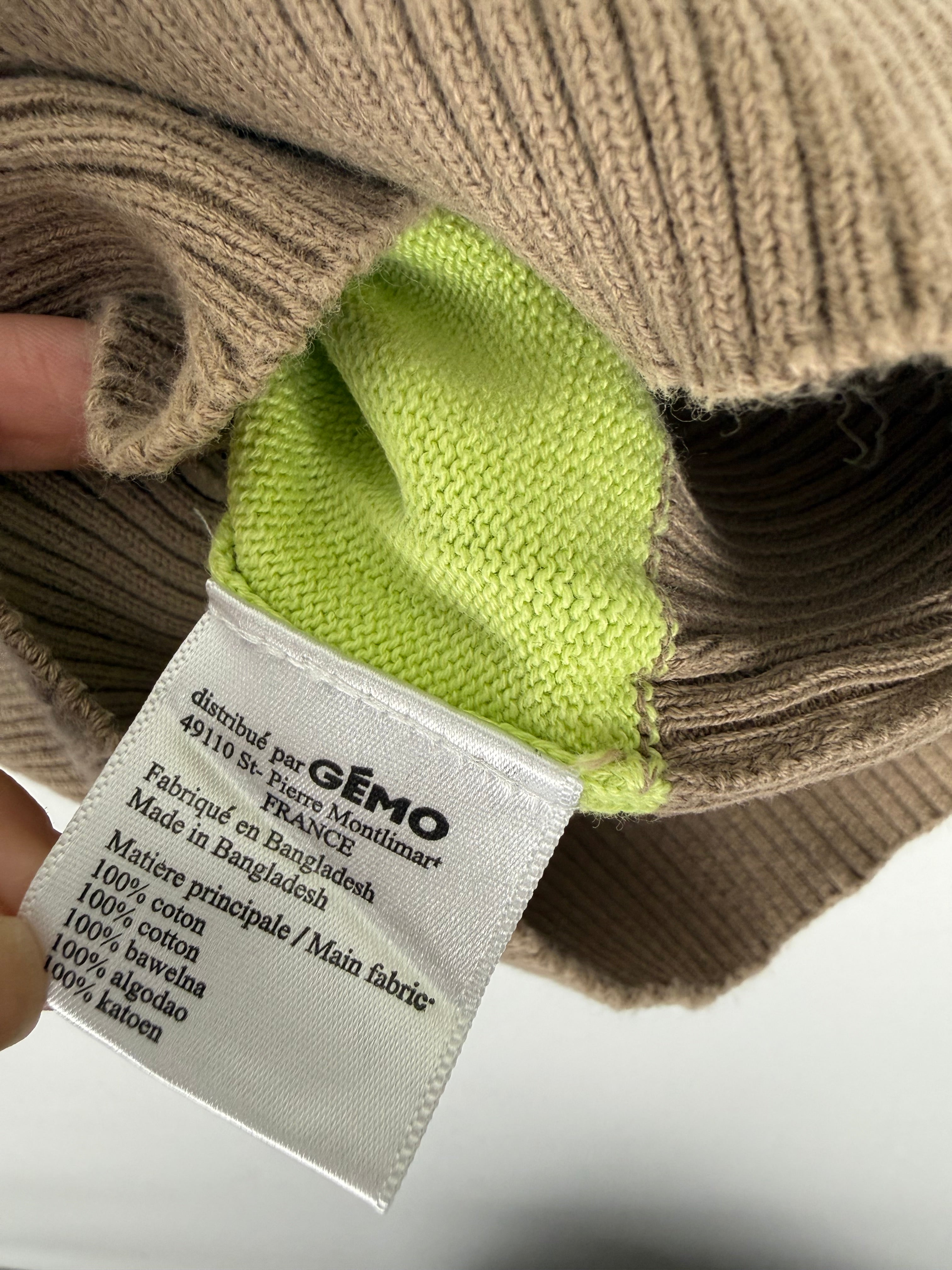 Brown & green striped hooded jumper (S)
