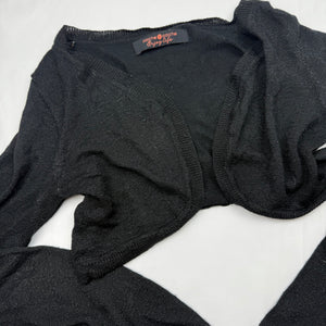 Black cotton long sleeves cardigan top (S/M)