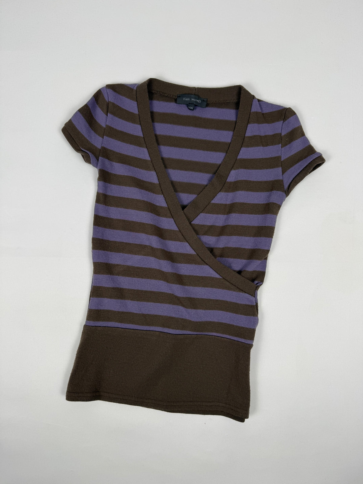 Purple striped knitted tee (S)