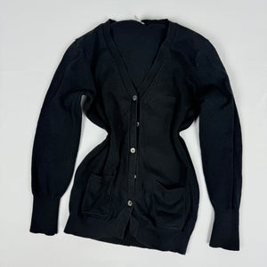 Black tight fit cotton cardigan jumper (XS)