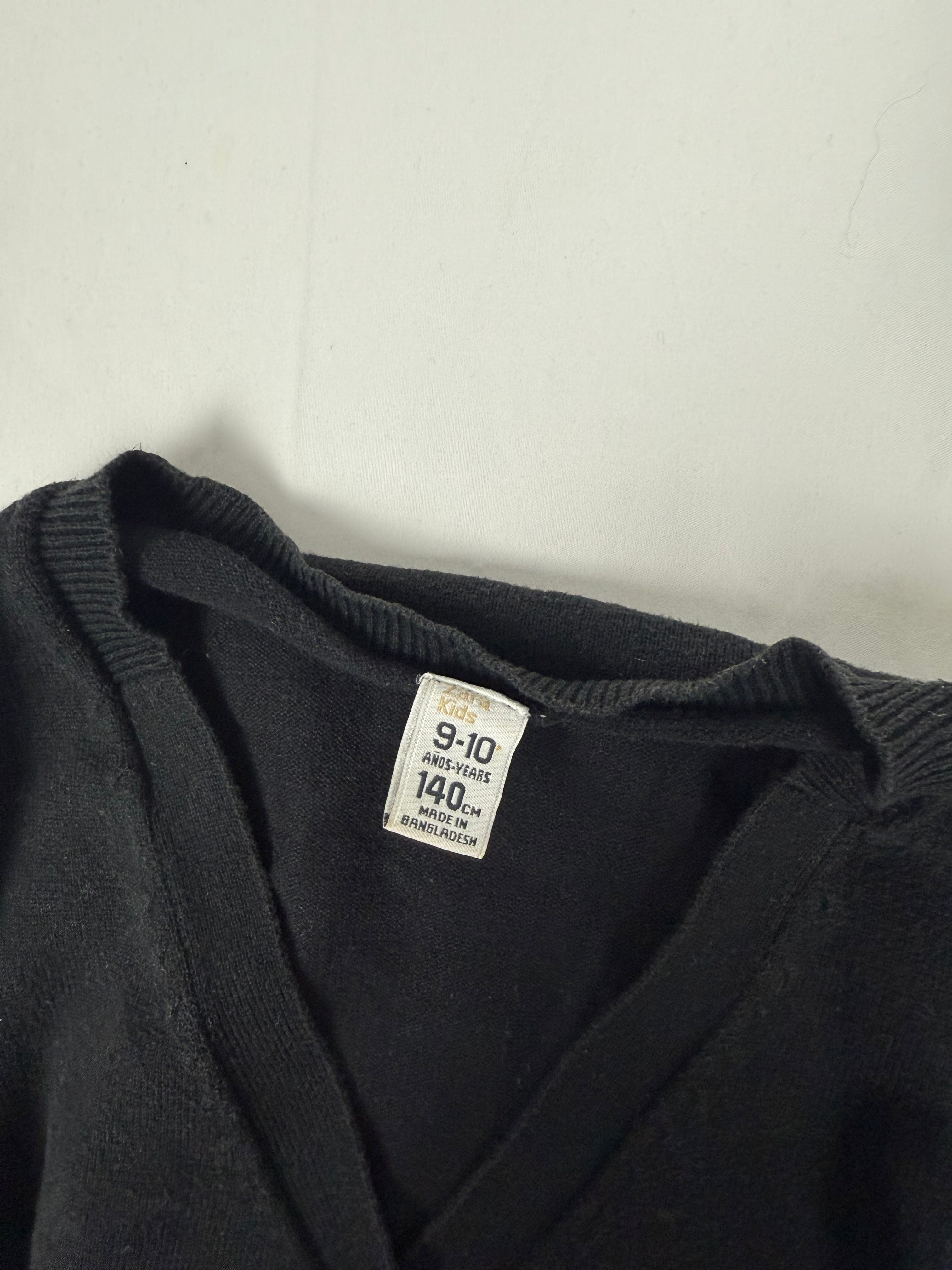 Black tight fit cotton cardigan jumper (XS)