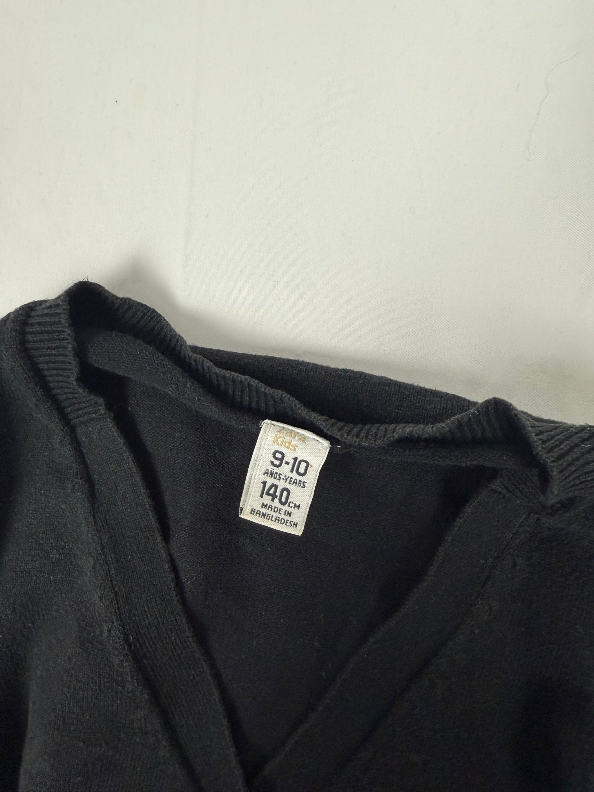 Black tight fit cotton cardigan jumper (XS)