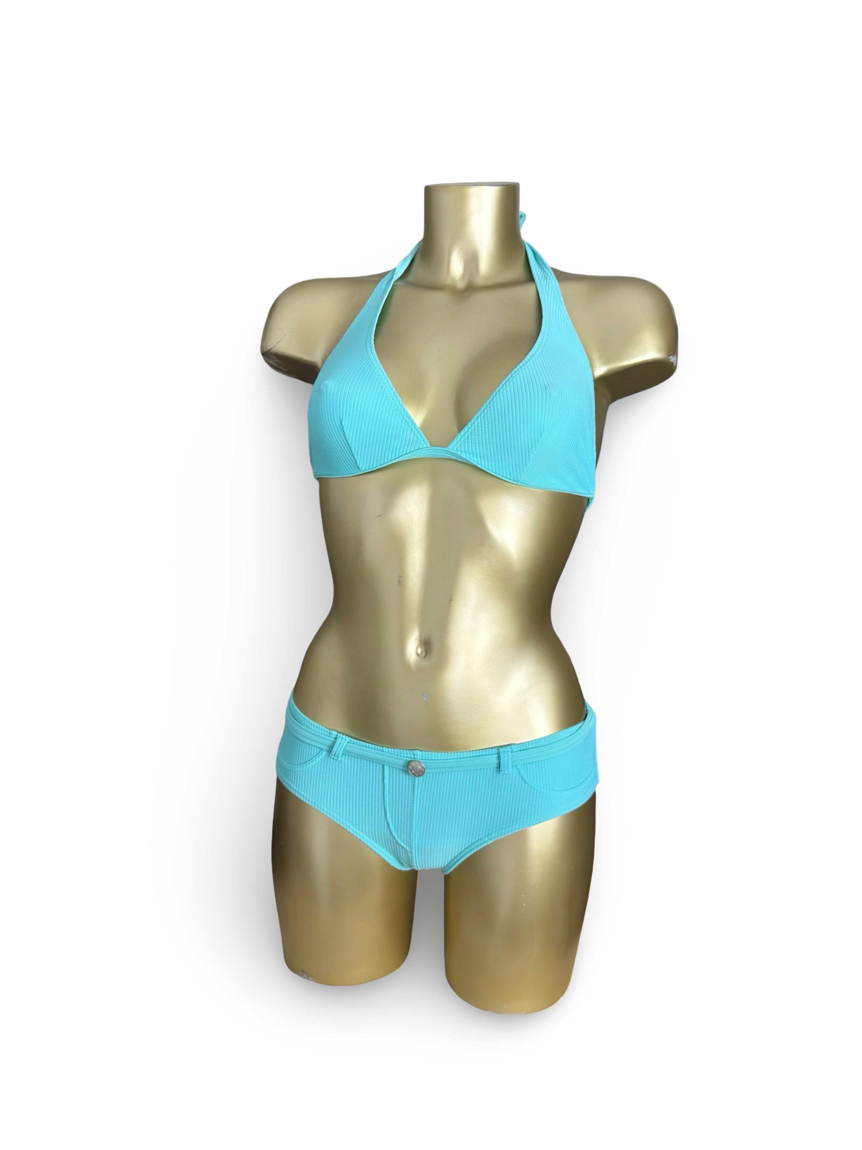 Baby blue low rise bikini set (S)