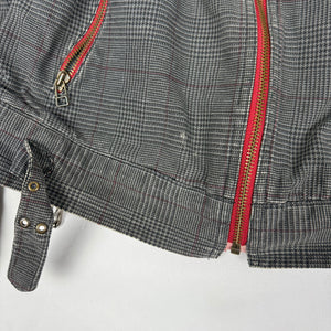 Grey cotton zip up biker jacket (S/M)