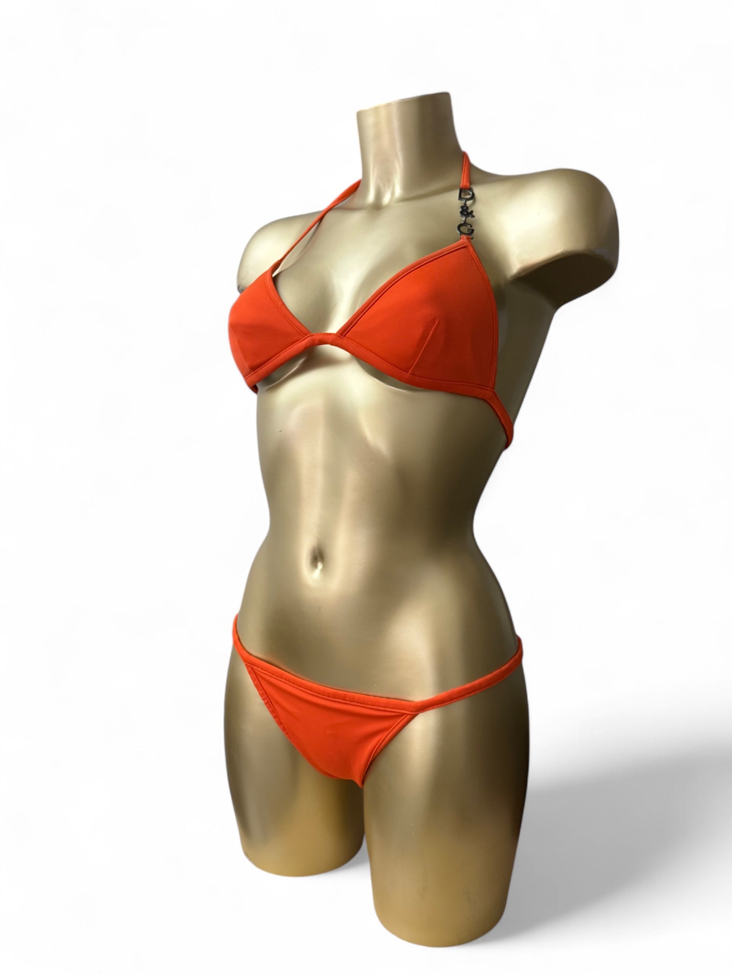Orange low waisted bikini set (elastic damaged) (S)