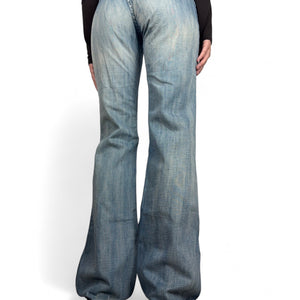 Blue denim low waist flare pants (S/M)