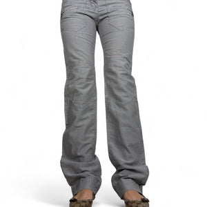 Grey low rise denim flare pants (XS/S)