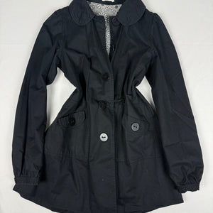 Black cotton trench jacket (M)