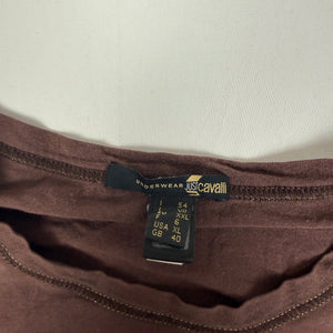 Brown graphic cotton long sleeves top (XL)