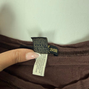 Brown graphic cotton long sleeves top (XL)