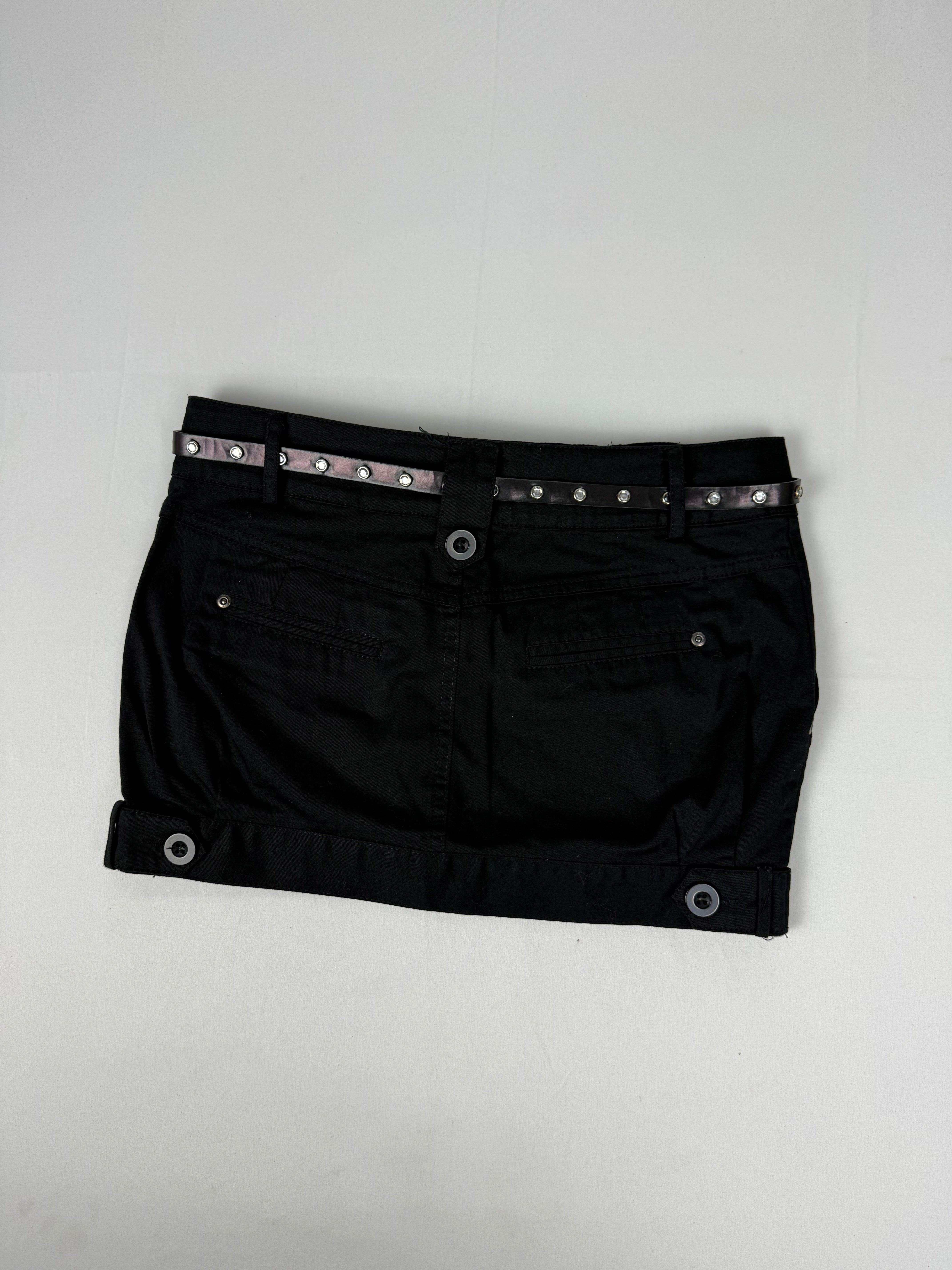 Jupe-short courte taille basse graphique orange (XS)