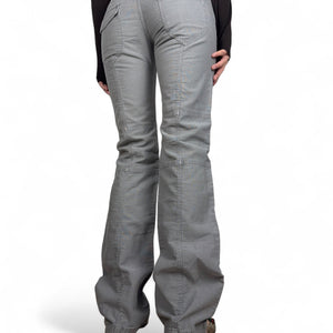 Grey low rise denim flare pants (XS/S)