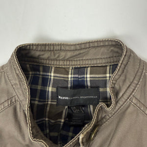 Brown tight fit zip up biker jacket (M/L)