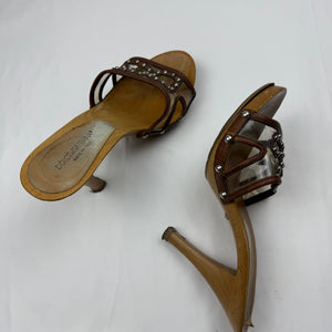Brown wood clogs heels mules (37)