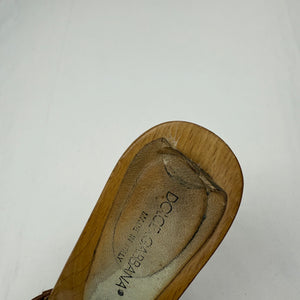 Brown wood clogs heels mules (37)