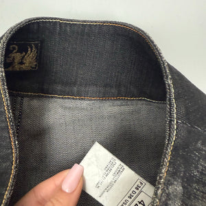 Black denim low rise capri pants (M)