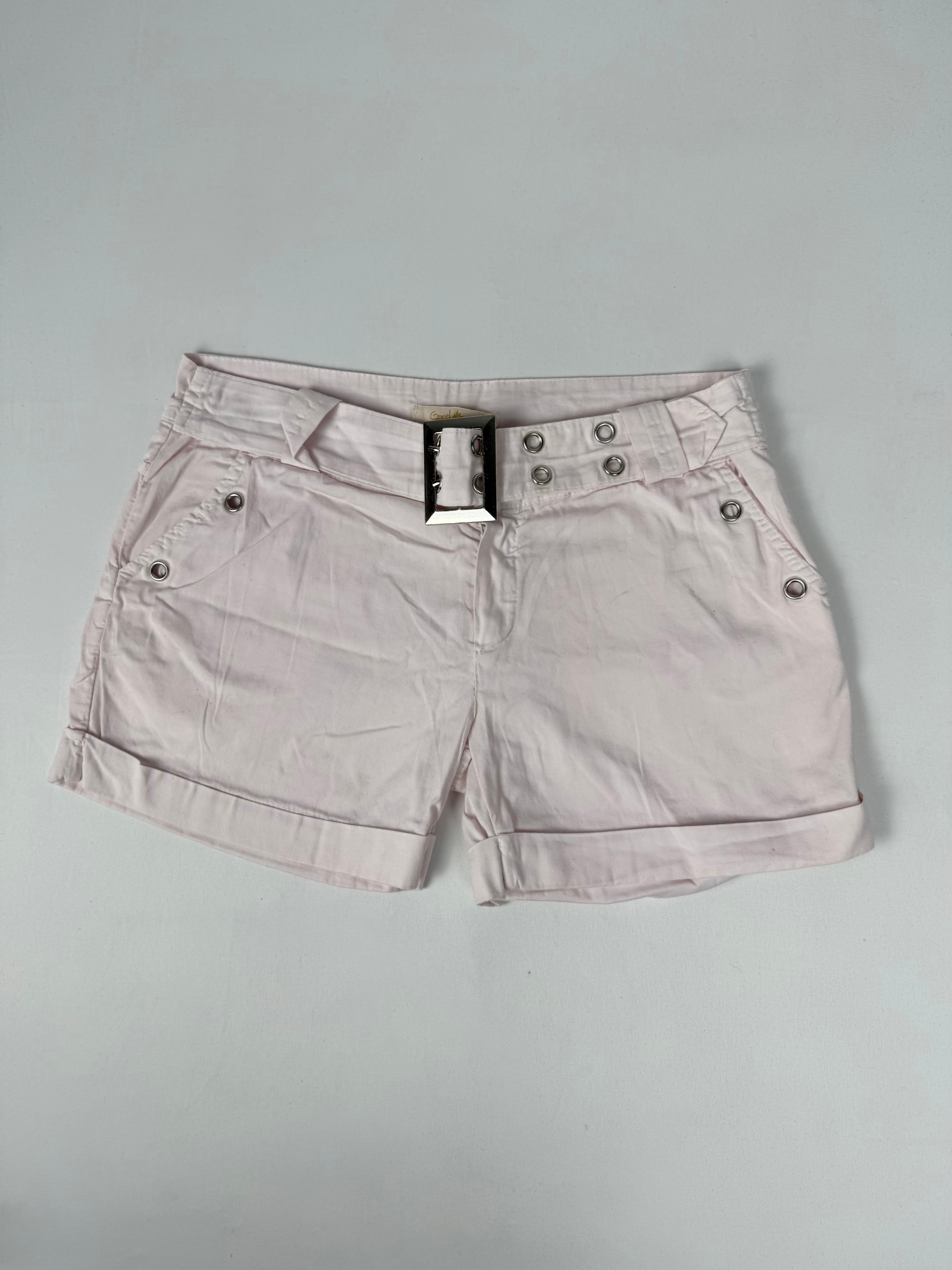 Baby pink cotton low rise mini short (M)
