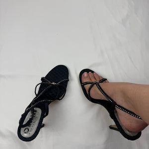 Black seashell heels mules (39)